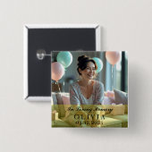 In Loving Memory Custom Photo Square Button 缶バッジ (正面&裏面)