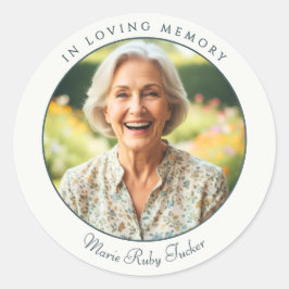 In Loving Memory Custom Photo Tribute Memorial ラウンドシール