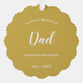 In Loving Memory Dad Picture Memorial  オーナメントカード (裏面)