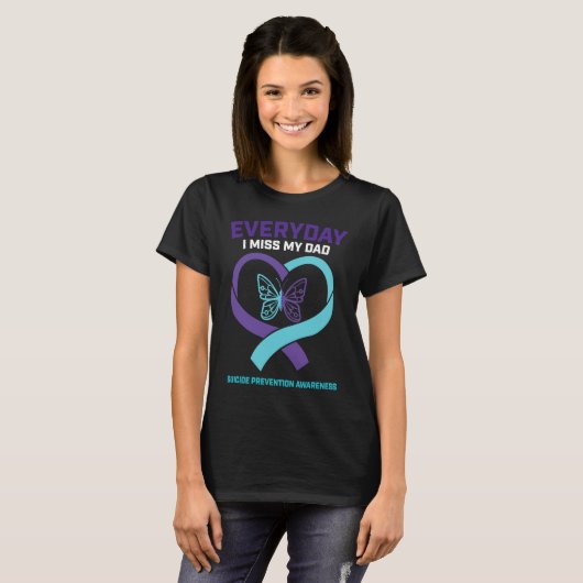 In Loving Memory  Dad Suicide Prevention Awareness Tシャツ (正面フル)