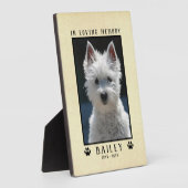 In Loving Memory Dog Memorial パーソナライズされた Photo フォトプラーク (側面)