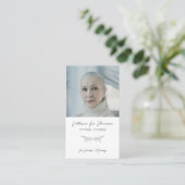 In Loving Memory Elegant Floral Photo Prayer Card 名刺 (スタンド正面)