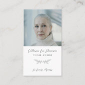 In Loving Memory Elegant Floral Photo Prayer Card 名刺 (正面)