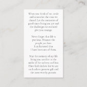 In Loving Memory Elegant Photo Prayer Cards 名刺 (裏面)