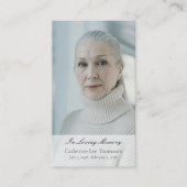 In Loving Memory Elegant Photo Prayer Cards 名刺 (正面)
