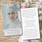 In Loving Memory Elegant Photo Prayer Cards 名刺