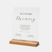 In Loving Memory Elegant Wedding Acrylic Sign アクリルサイン (傾斜)