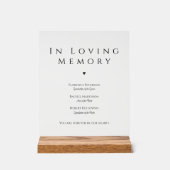 In Loving Memory Elegant Wedding Acrylic Sign アクリルサイン (正面)
