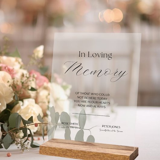 In Loving Memory Elegant Wedding Acrylic Sign アクリルサイン