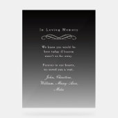 "In Loving Memory" Elegant Wedding Memorial アクリルサイン (正面)