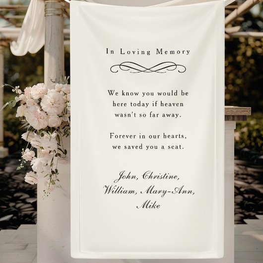 "In Loving Memory" Elegant Wedding Memorial Beige 横断幕