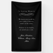 "In Loving Memory" Elegant Wedding Memorial Black 横断幕 (縦)