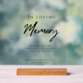 In Loving Memory Elegant Wedding Memorial Table アクリルサイン (ニュートラル)