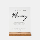 In Loving Memory Elegant Wedding Memorial Table アクリルサイン (正面)