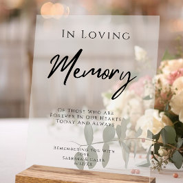 In Loving Memory Elegant Wedding Memorial Table アクリルサイン