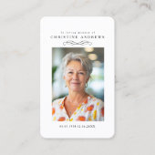 "In loving Memory" Elegant White Photo Prayer  名刺 (正面)