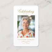 "In loving Memory" Elegant White Photo Prayer 名刺 (正面)