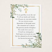 In loving Memory Floral Cross Funeral Prayer Cards (裏面)