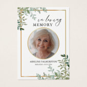 In loving Memory Floral Cross Funeral Prayer Cards (正面)