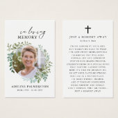 In loving Memory Floral Funeral Prayer Cards (正面&裏面)