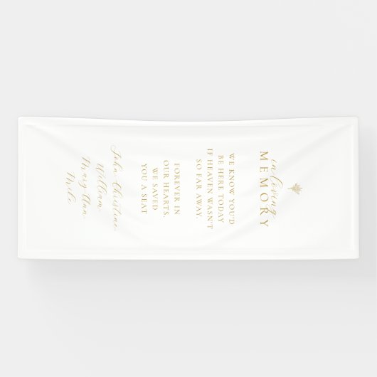 In Loving Memory! Floral Line Art Bouquet Wedding  横断幕 (横)