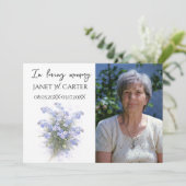 In Loving Memory Forget Me Not Floral Funeral 招待状 (スタンド正面)
