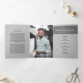 In Loving Memory Full Photo Memorialプログラム 三つ折り招待状 (内部)