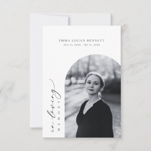 In Loving Memory Funeral Arch Photo Prayer Card (正面)