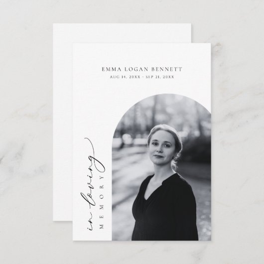 In Loving Memory Funeral Arch Photo Prayer Card (正面/裏面)