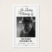 In Loving Memory Funeral Memorial Prayer Card (正面)