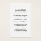 In Loving Memory Funeral Memorial Prayer Card (裏面)