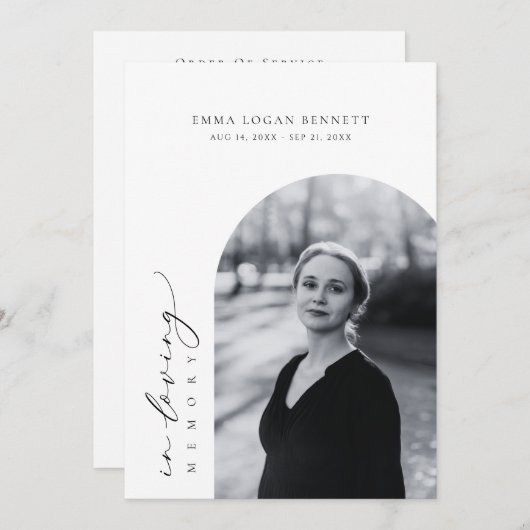 In Loving Memory Funeral Order Of Service Program プログラム (正面/裏面)