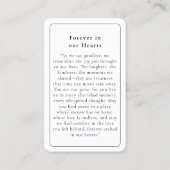 "In Loving Memory" Funeral Photo Prayer  名刺 (裏面)