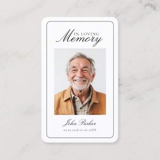 "In Loving Memory" Funeral Photo Prayer  名刺 (正面)