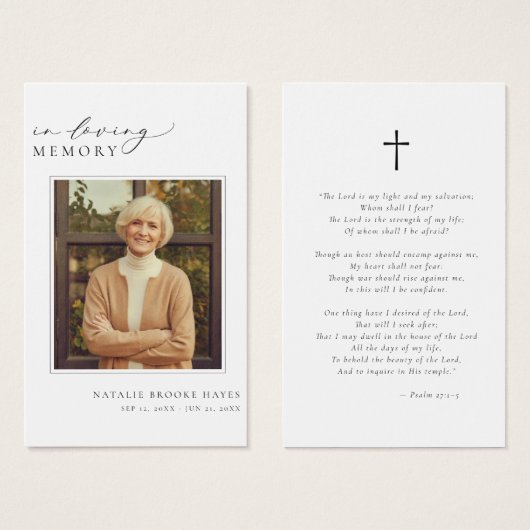 In loving Memory Funeral Photo Prayer Card (正面&裏面)