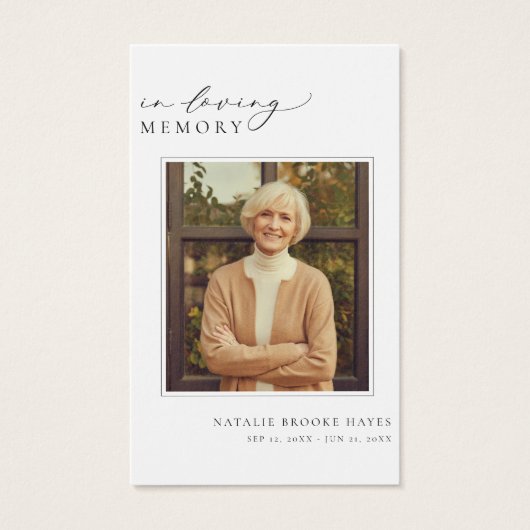 In loving Memory Funeral Photo Prayer Card (正面)