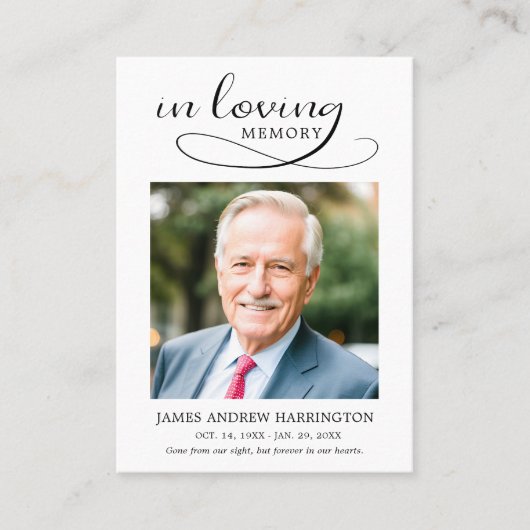 In Loving Memory Funeral Prayer Card 名刺 (正面)