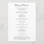 In Loving Memory Funeral Program Keepsake Card プログラム (裏面)