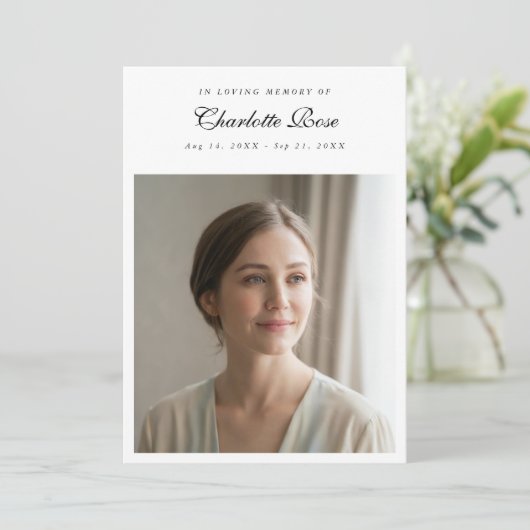 In Loving Memory Funeral Program Keepsake Card プログラム (スタンド正面)