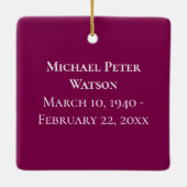 In Loving Memory Grandpa Funeral Memorial Keepsake セラミックオーナメント (裏面)