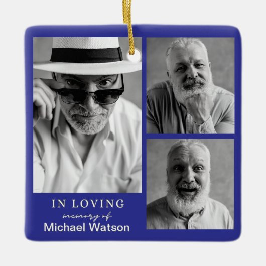 In Loving Memory Grandpa Funeral Memorial Keepsake セラミックオーナメント (正面)