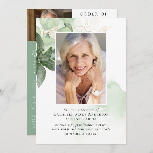 In Loving Memory Greenery写真追悼会 プログラム (正面/裏面)