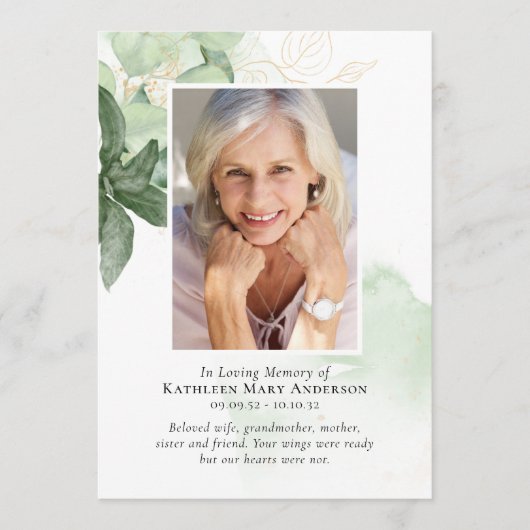 In Loving Memory Greenery写真追悼会 プログラム (正面)