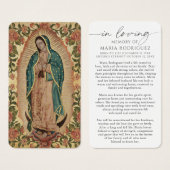 In Loving Memory Guadalupe Funeral Prayer Cards (正面&裏面)