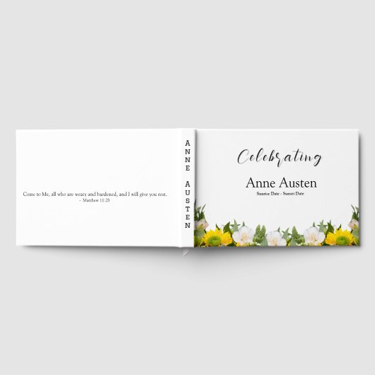 In Loving Memory Guest Book - Floral ゲストブック (全面)