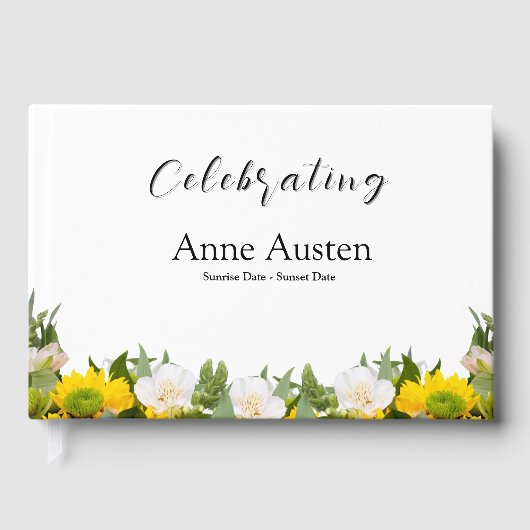 In Loving Memory Guest Book - Floral ゲストブック (正面)