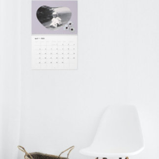 In Loving Memory Heart Shape Photo Daisies カレンダー