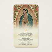In Loving Memory Holy Mary of Guadalupe Prayer (正面)