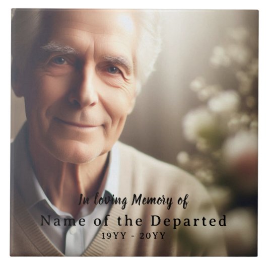 In Loving Memory Keepsake Photo Name Dates, Black タイル (正面)