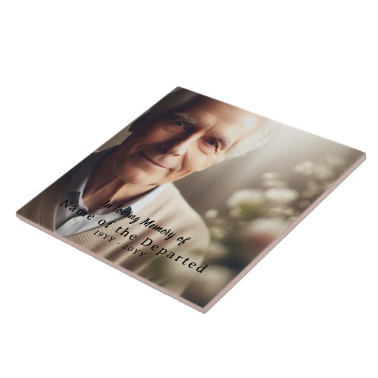 In Loving Memory Keepsake Photo Name Dates, Black タイル (側面)